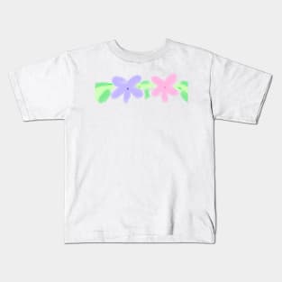 Purple pink watercolor floral art Kids T-Shirt